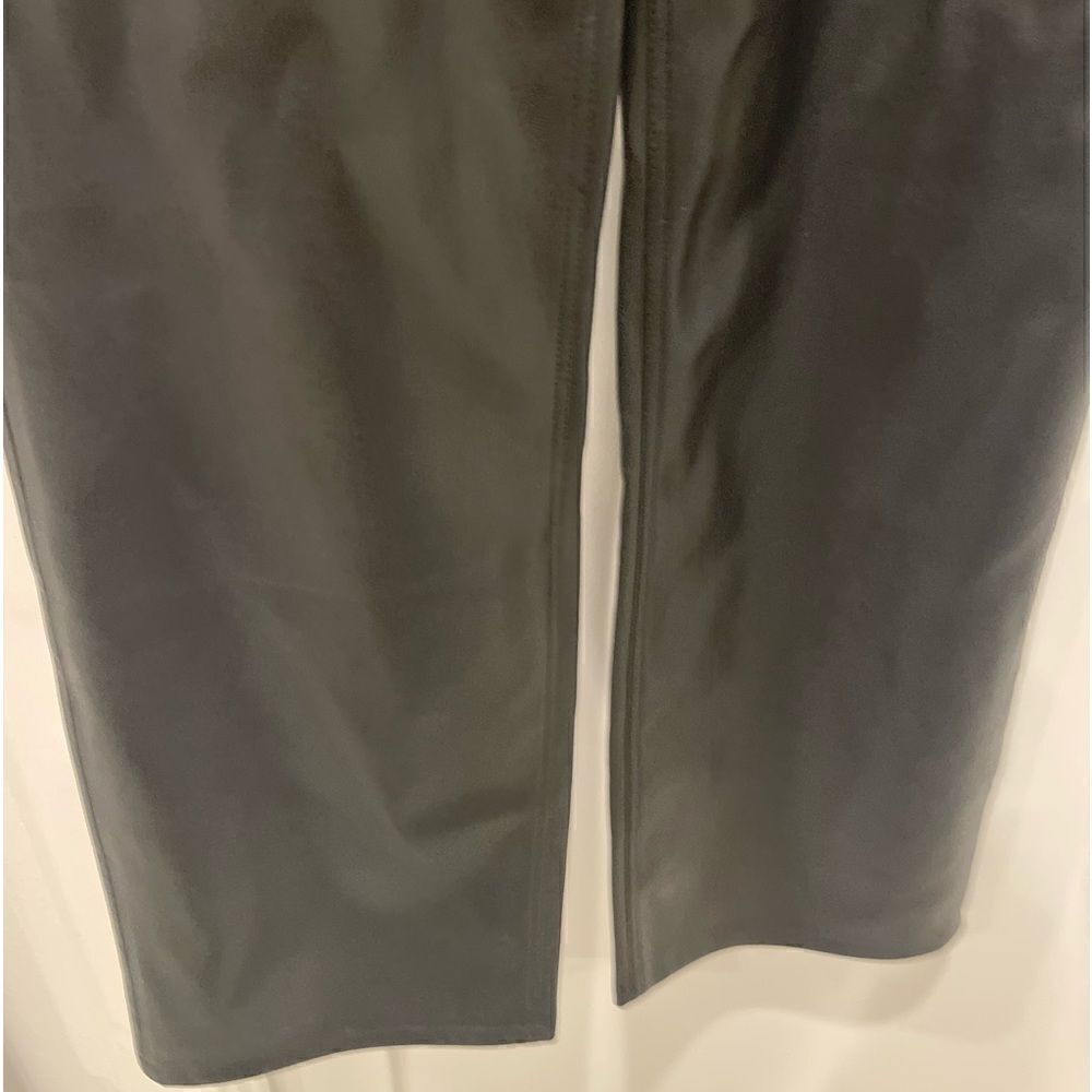 Zara Black Faux Leather The 90’S Wide Leg Pants Size 10 - Picture 12 of 15